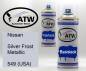 Preview: Nissan, Silver Frost Metallic, 549 (USA): 400ml Sprühdose + 400ml Klarlack - Set, von ATW Autoteile West.